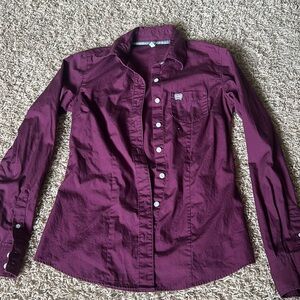 Cinch Women's maroon Button Down rodeo shirt